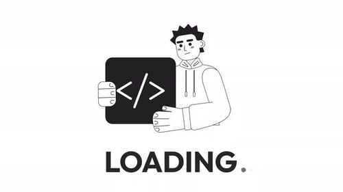 Animated Bw Computer Coder Loader
