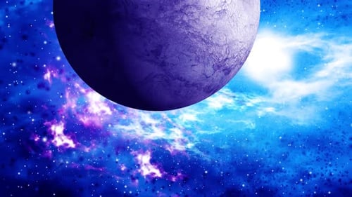 Galaxy with planet Science wallpaper close up planet animation.