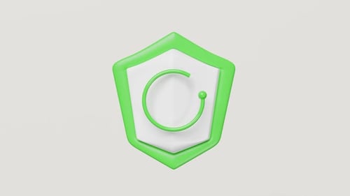 Animated 3D Shield with Checkmark Icon Loop