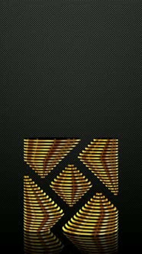 Vertical Background, Black and Gold Figure, Shape, Mirror, Unique Design, 3D Render, Exclusive