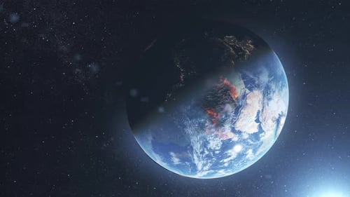 Earth is dying, outer space view