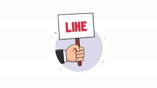 Animated Hand Holding Like Sign for Social Media