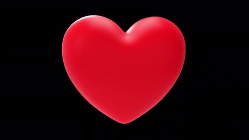 Pulsating Red Heart Love Symbol Animation
