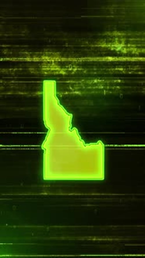 Carte numérique futuriste des problèmes de l'État de l'Idaho - Vidéo verticale