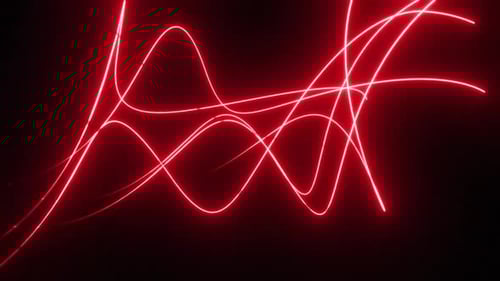 Dynamic Red Neon Lines Abstract Flowing Motion Background