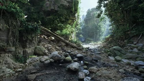 Dirt Road Cutting Through Forest Landscape Mountain Path