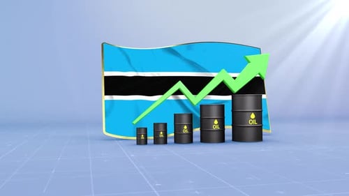 Botswana Oil Revenue And Reserves Growth With Rising Green Arrow
