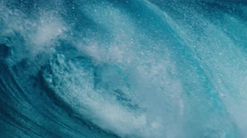 Ocean Wave Breaks in the Maldives