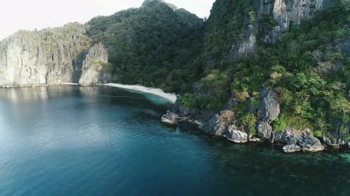 Aerial Drone Shot of High Mountain Covered with Tropical Forest Tropical Landscape Travel Concept