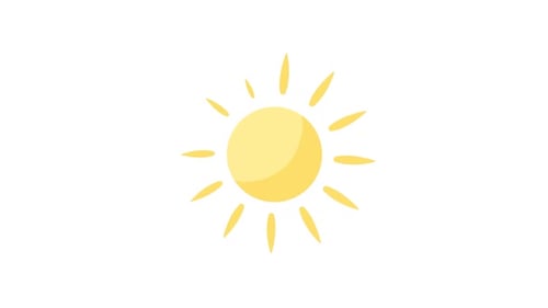 Flat Design Sun Icon Reveal Animation