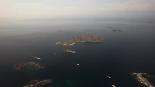 Aerial View of the Beautiful Sunrise in Padar Island in Komodo Islands Flores Indonesia Pulau Padar