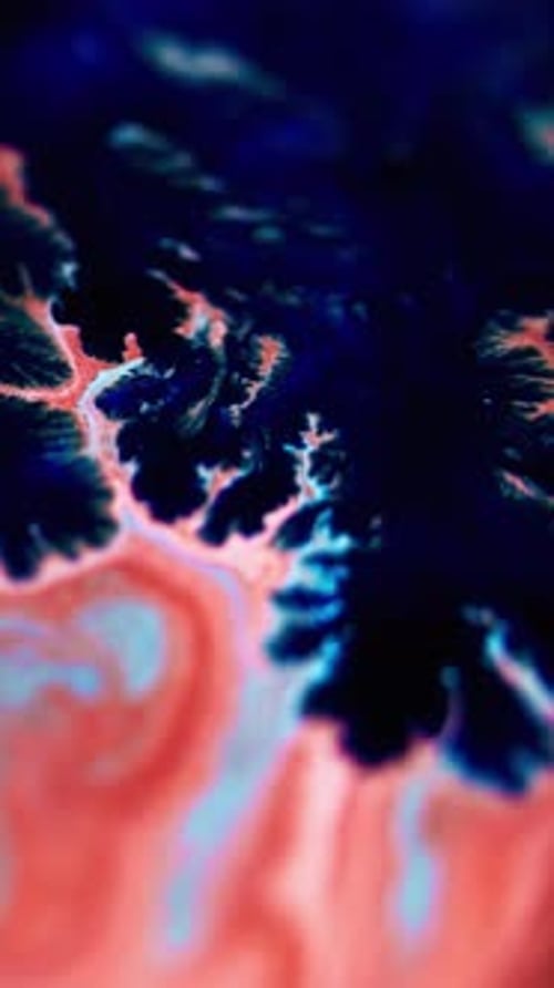 Déversement d'encre vertical Wet Glitter Flow noir bleu rouge