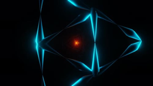 A Mesmerizing Dance of Neon Lights in a Pulsating VJ Loop Backdrop