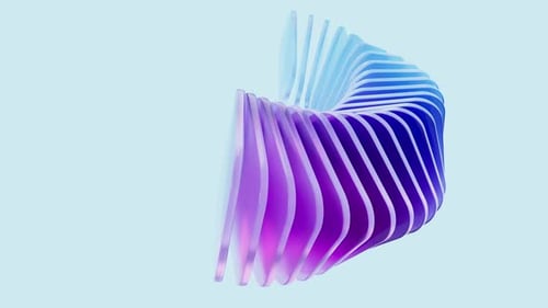 Gradient rotating glass background video, 3d rendering.