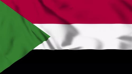 Sudan National Flag Waving Seamless Animation