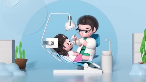 3D-animierter Zahnarzt