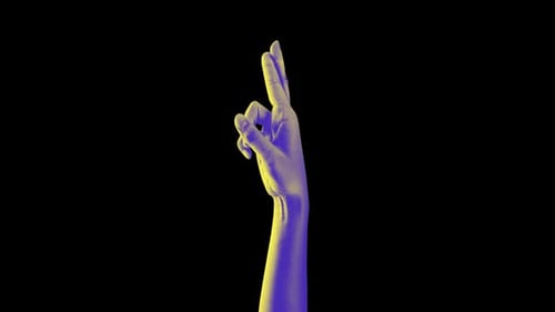 Retro Pop Art Fingers Crossed Hand Gesture