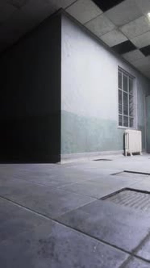 Set Up View of Dark Room Abandoned in the Psychiatric Hospital