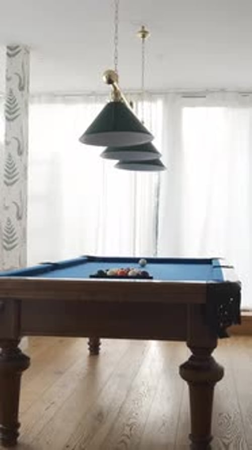 Pool Table Placed in Light Room