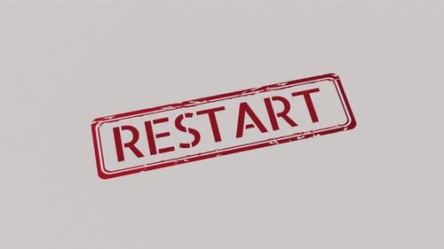 Grunge RESTART Text Stamp Pressing Animation