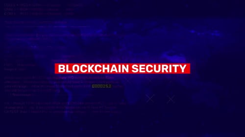 Blockchain Security Glitch Text Reveal Title