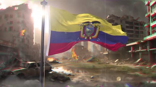 Bandeira do Equador e antecedentes de guerra destruíram a megalópole