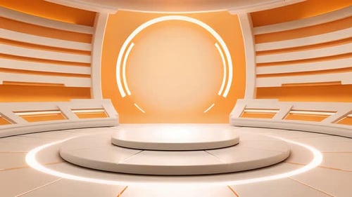 Futuristic Virtual Studio Stage for Presentations and Broadcasts