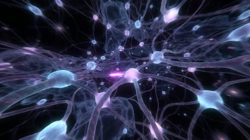 Rendu 3D, illustration visuelle très détaillée du tissu neuronal, microscopique