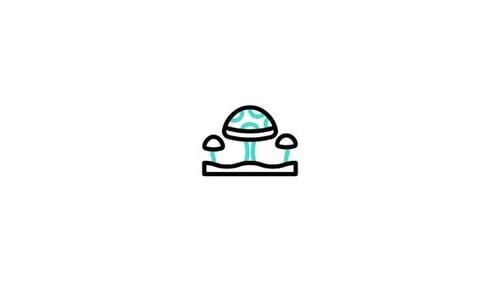Animated Minimalist Mushroom Icon Reveal