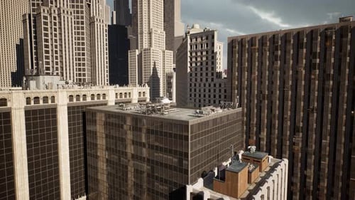 Un paisaje urbano panorámico tomado desde la azotea de un edificio