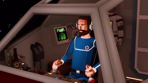Pilot in the cockpit controls the spacecraft
