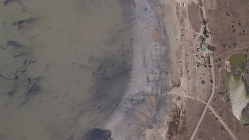 Odesa, Ukraine - The old USSR hotel and the sanatorium black mud of the shore - Drone footage
