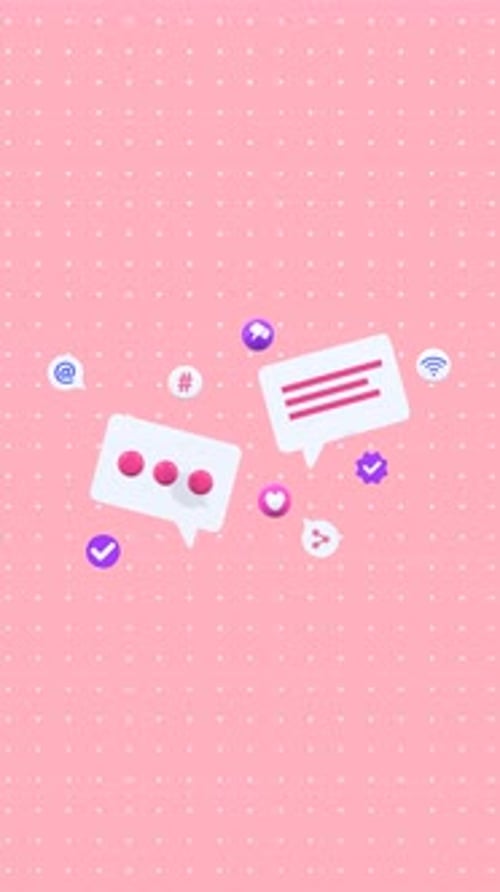 Animated Concept Of Social Media Networking, And Online Communication In Vertical Video Format.