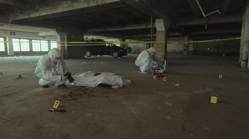 Investigators at a Crime Scene
