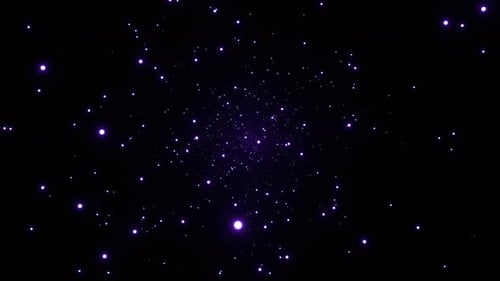 Violett glühende Glühwürmchenpartikel im Weltraumhintergrund Vj Loop In 4K