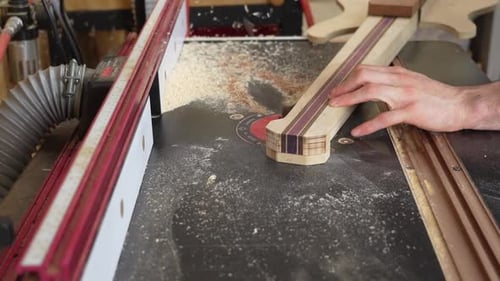 Craftsman Shaping Guitar Neck with Router Machine