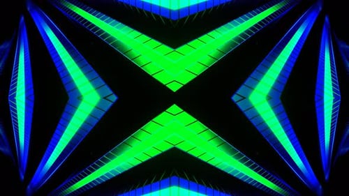 Green And Blue Neon Cyberpunk Spiral Kaleidoscope Background Vj Loop In 4K