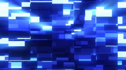 Abstract glowing light blue futuristic energy lines and stripes rectangular magic hi-tech flying hor