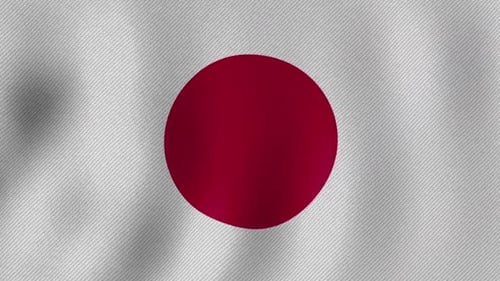 Seamless Loop of Realistic Waving Japanese Flag