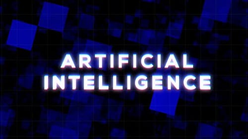 Artificial Intelligence Glitch Text Reveal