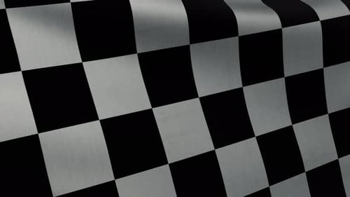 Realistic Checkered Racing Flag Waving Seamless Loop