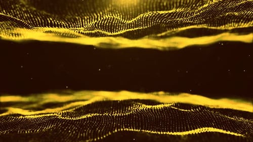 Abstract Gold Digital Particle Waves Loop Background