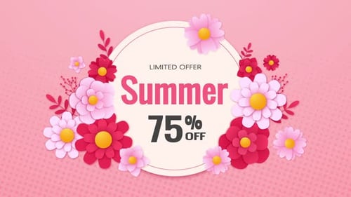 Animated Floral Summer Sale Promotion