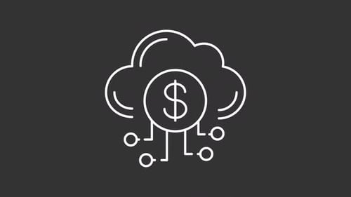 Animation mit weißen Linien in Form einer Geldwolke