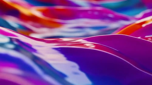 Colorful Liquid Abstract Background with Glossy Waves