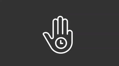 Animated Hold White Linear Icon