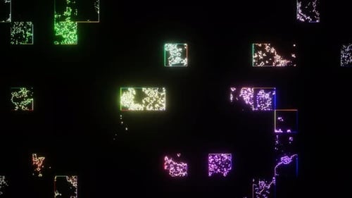Multicolor Abstract Glow Disappearing Cubes Background Vj Loop In 4K