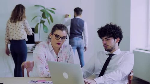 Group of Young People Working Together in an Office