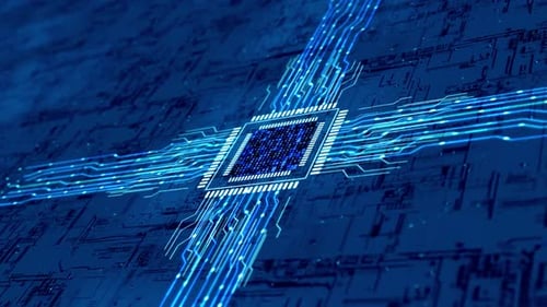 Computer-Ai-Chip und Elektronisch Ladefluss