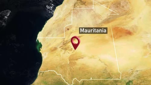 Mauritania Country Zoom from Space